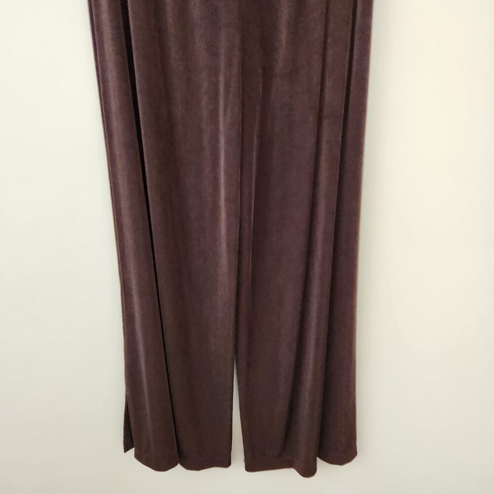 Chicos Travelers Pants Women 1S Chocolate Brown Slinky Knit Elastic Waist Dressy - Picture 6 of 16